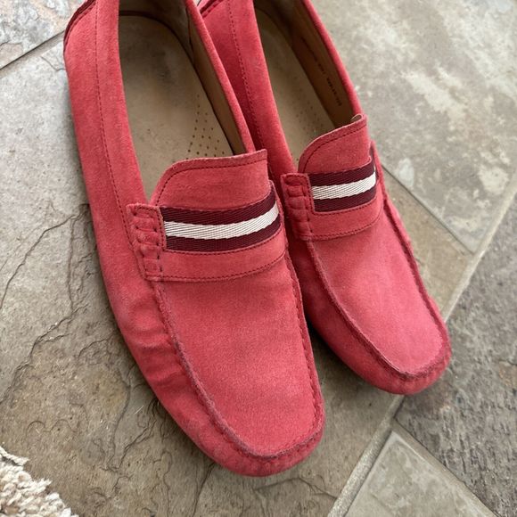 BALLY Men’s Red Leather Suede Wabler Driver Driving Loafers  7.5 D US EU 6.5 - Picture 6 of 9
